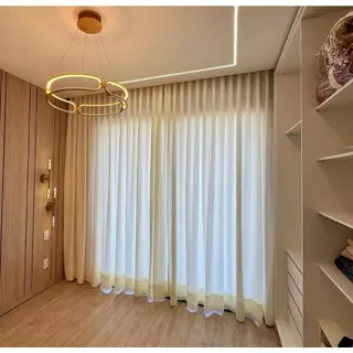 Cortina Linho Suiço Luxo Glamour 6m ou 4m Branco Palha Suisso off White Rustico Persiana sem forro