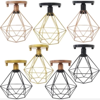 Lustre Teto Plafon Industrial Aramado Diamante Retrô Luminária Sobrepor Vintage Envio Rápido!!!!!