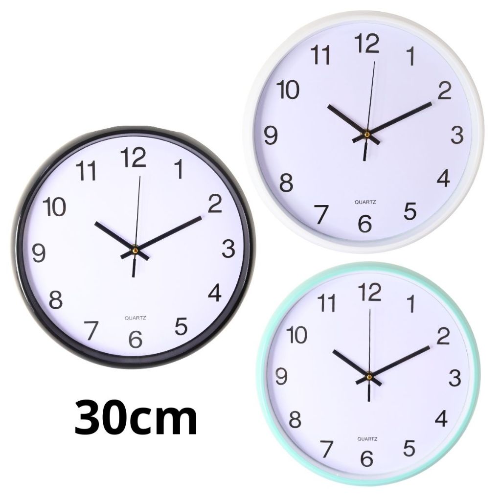 Relógio De Parede 30cm Silencioso Moderno Sala Escritório