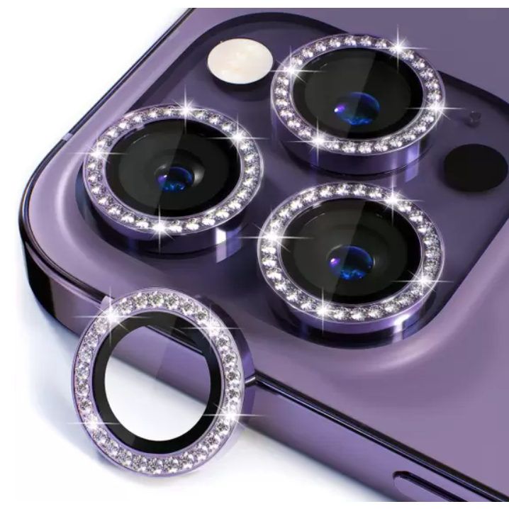 Kit CÂmera Strass Película Lente De Proteção Com Diamante Iphone 14