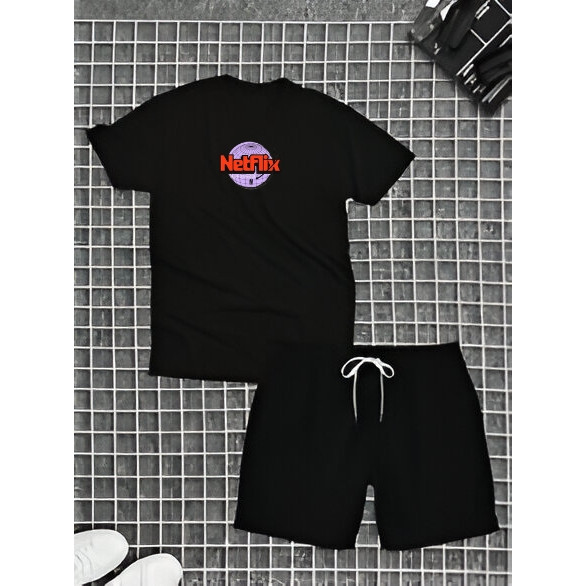 Kit Camiseta + Short Tectel Conjunto Netflix Masculino Promoção