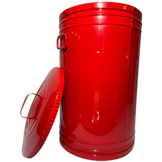 Lixeira Estilo Americana 30 Litros Aço Galvanizado Com Tampa e Alças 52 Cm De Altura