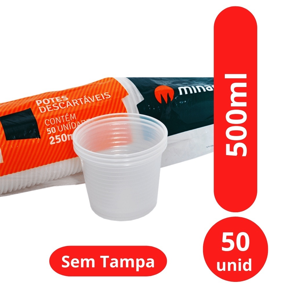 Kit Pote para caldo 500 ml 50 unidades + 50 unidades de colheres ...