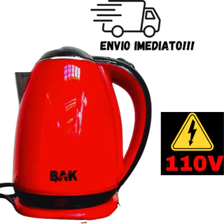 Chaleira Elétrica 110V De Inox Premium Bak 1,8 Litros Vermelha Jarra Elétrica Café Chá Base Giratoria