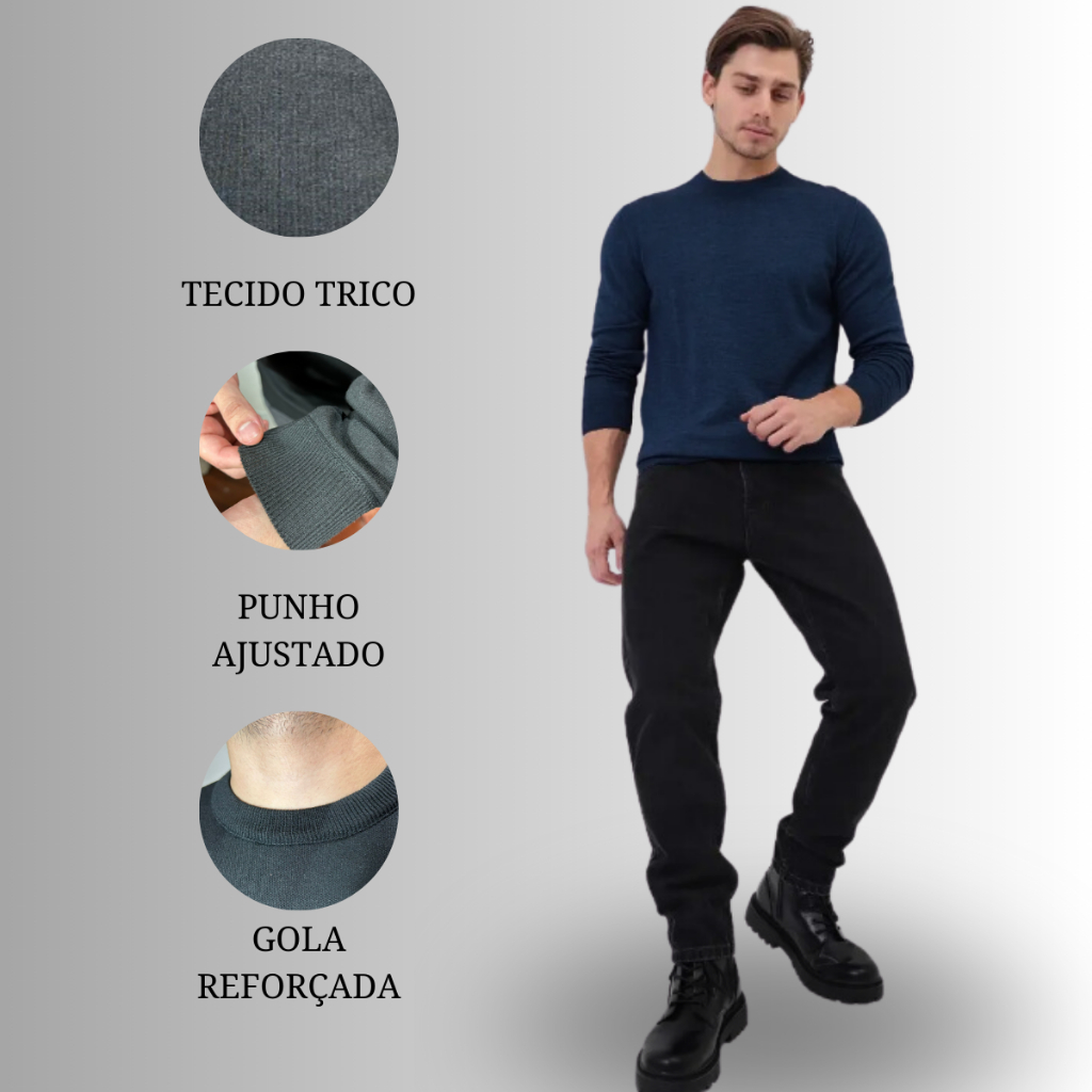 Suéter Masculino Pulôver Cadigan Roupa de Frio - Blusa de Frio Masculina Suéter Tricot Com Ziper
