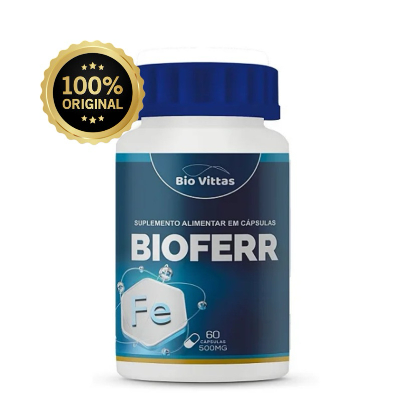 BIOFERR - SUPLEMENTO ALIMENTAR DE FERRO 500MG - BISGLICIONATO FERRO- 60 ...
