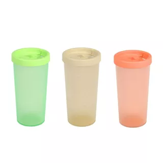 Copos com Tampa Coza Nutri 500ml Natural Arroz - Laranja Crush - Verde Matcha em Oferta na Shopee