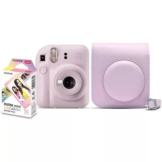 Kit Câmera Instax Mini 12 com pack 10 fotos Macaron e Bolsa