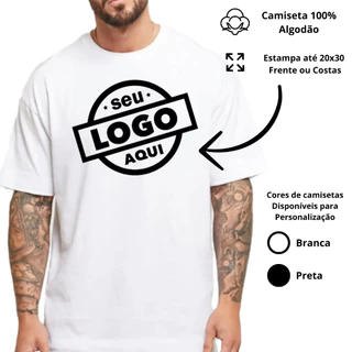 Camiseta Básica Personalizada Logo ou Estampa Marca ou Empresa 100% Algodão