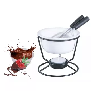 Panela de Fondue Conjunto 5 Peças Compacto Portátil 140ml Queimador a Vela