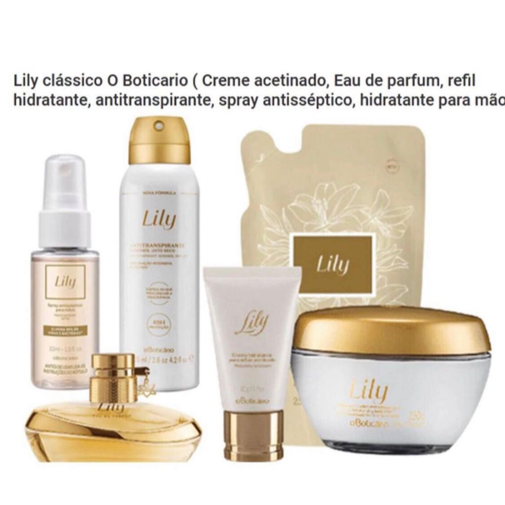 KIT lili creme perfume acetinado corpo e mãos hidratante lily lulli ...