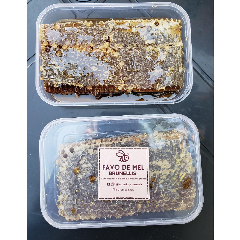 Favo de mel pedaço 300g - pedaço de favo de mel - mel no favo - favo de abelha - favo de mel puro - bandeja de favo