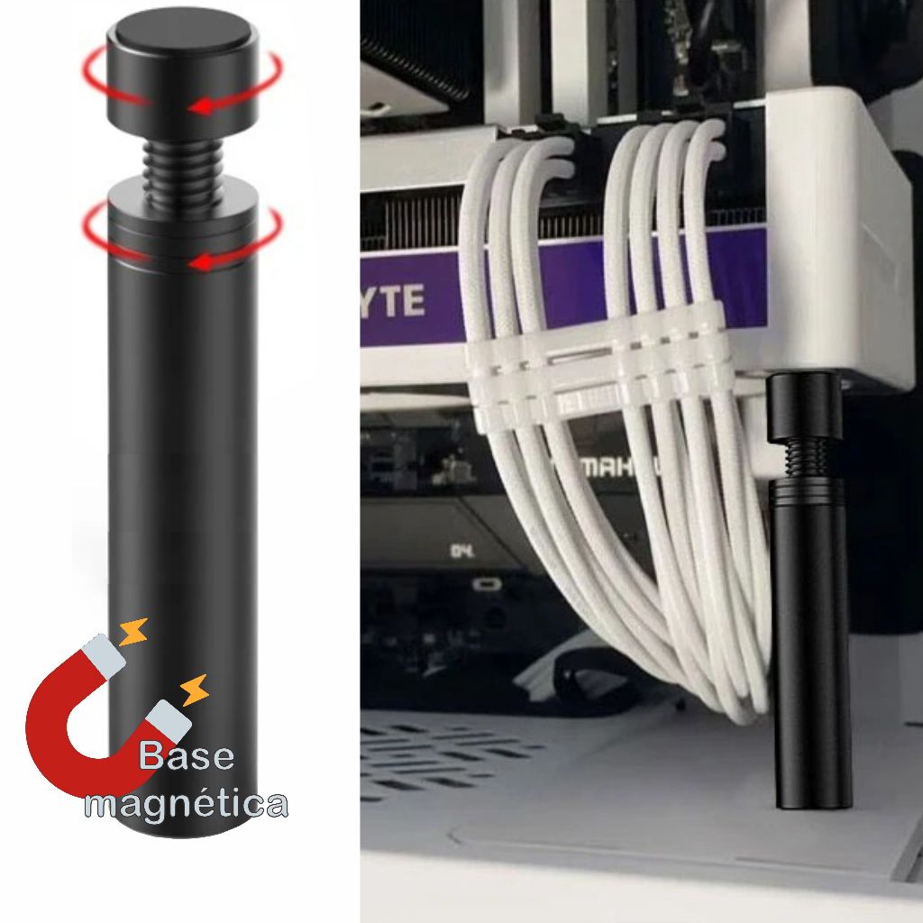 Suporte para Placa de Vídeo GPU, em Alumínio, Tamanho Ajustável, Base Magnétiga. Apoio para Placa de Vídeo