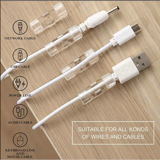 Organizador De Fios Transparente 20 Unidades 3x1x1cm