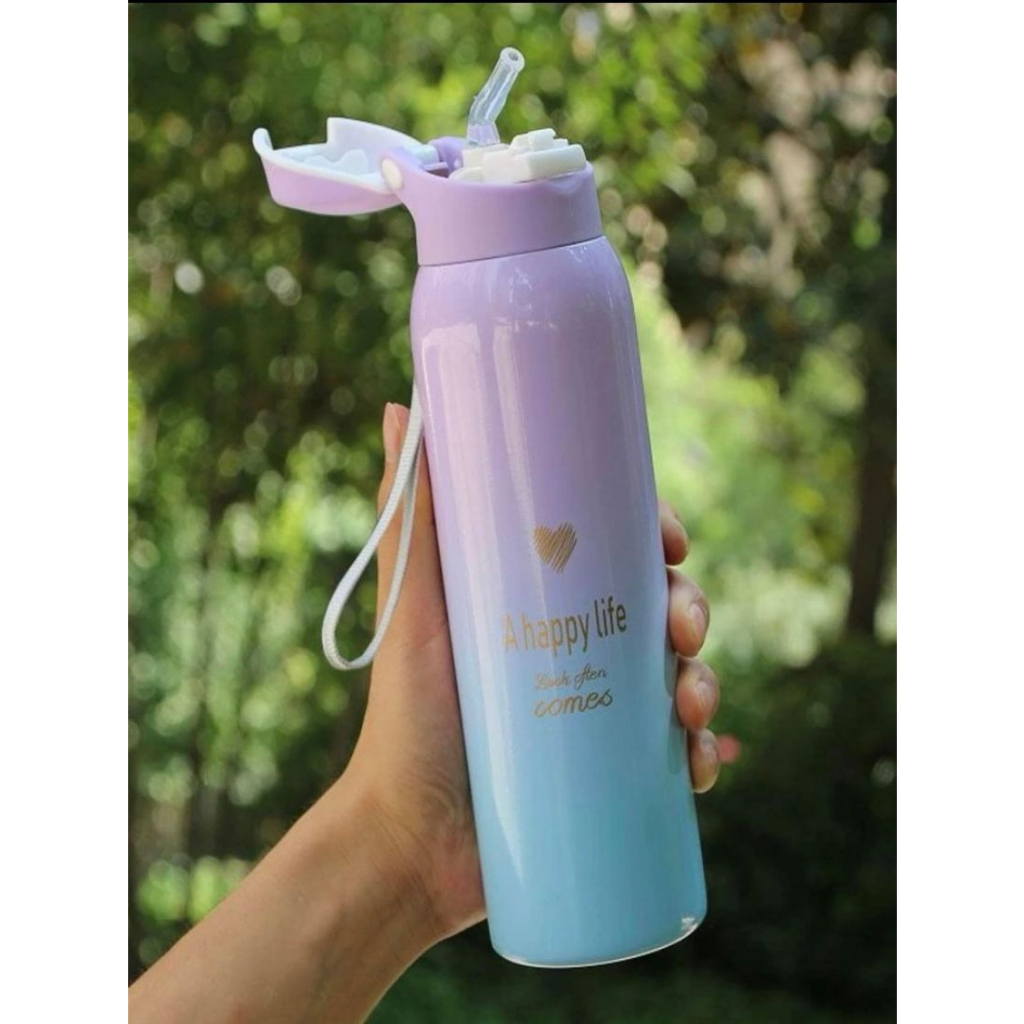 Garrafa Térmica com canudo 500ml Aço Inoxidável