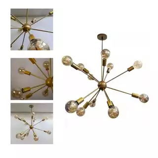 Lustre Pendente Átomo 12 Hastes Moderno Elegante