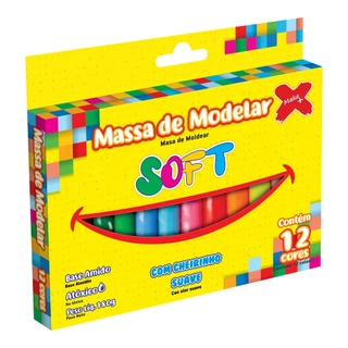 MASSINHA DE MODELAR PARA CRIANÇA 12 CORES 180G MAKE +