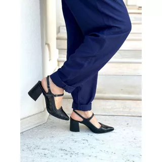 Sapato Scarpin croco Feminino salto grosso