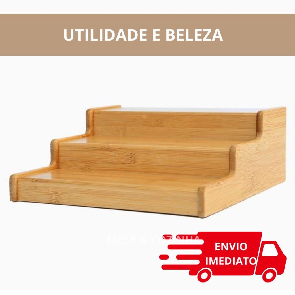 Rack Organizador 3 níveis de Bambu