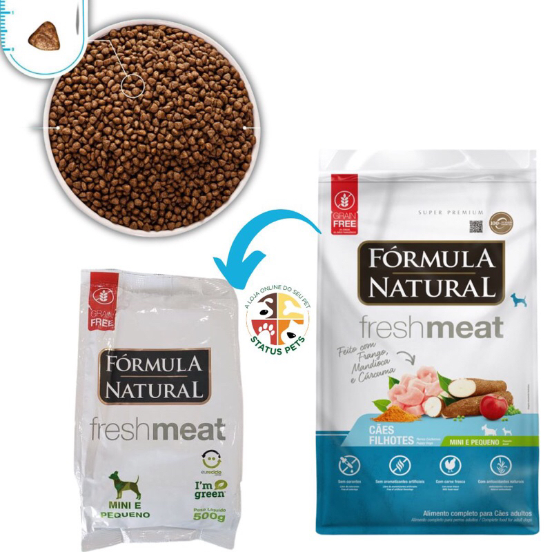 Fórmula Natural Fresh Meat Cães Filhotes Portes Mini E Pequeno Sabor ...