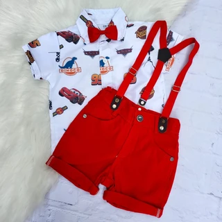Roupa Carros RELÂMPAGO MCQUEEN menino Conjunto Temático Festa Aniversário