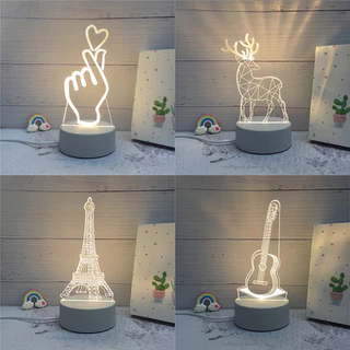 Luminária de Mesa de LED 3D Criativa / Luz Noturna Decorativa Presente de Natal/Presente de Dia dos Namorados