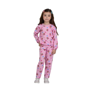 Conjunto Moletom Infantil Rosa com Cachorrinhos - Destak