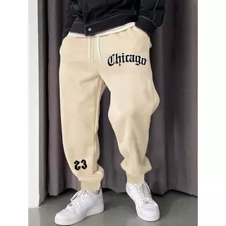 Calça Moletom Chicago Moda Unissex Confortável Estilo Flanelado