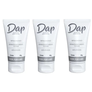 Kit 03un Desodorante Creme Dap Sem Perfume 40g