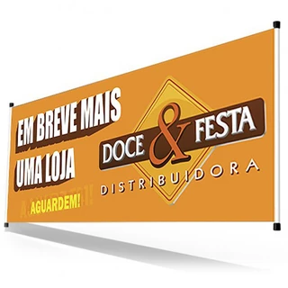 Lona /Banner / Faixa Personalizada 2,00 x 0,50m Alta Resolução