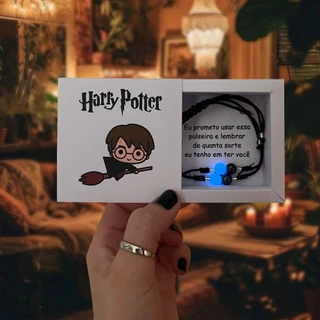 Kit Pulseiras Harry Potter Amizade BFF Casal Namoro Presente Pulseira Magnética E Brilha No Escuro Caxinha