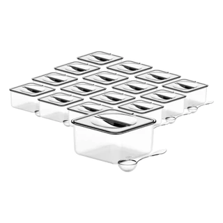 Kit Cuba Expositora Acrilico com Colher e Tampa - Self Service Sorveteria, Açaiteria, Buffet - 1,5L