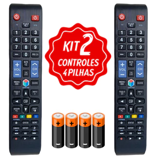 Kit 2 Controle Remoto Samsung Smart Tv Led 3D tecla Futebol