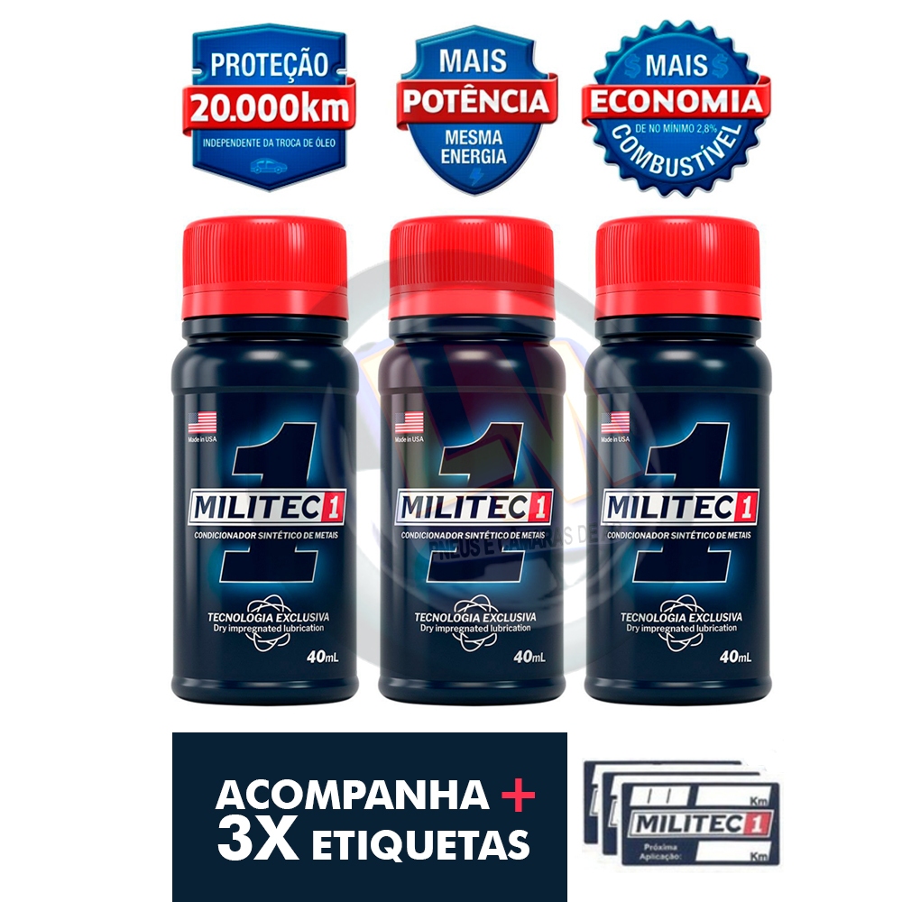 Kit com 3 Militec 1 para Motor Condicionador de Metais Original 40 Ml ...