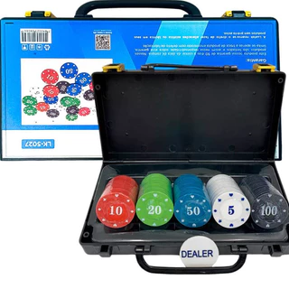 Fixas de Poker Profissional Enumeradas Plástico 100un com Maleta