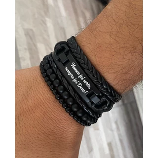 Mix de Pulseiras / Nunca foi sorte, sempre foi Deus! Black