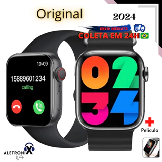 Smartwatch Relógio Inteligente Preto Série 9/10 Faz e Recebe Ligações Pro Max XS9 e K9 Pro K9 Ultra