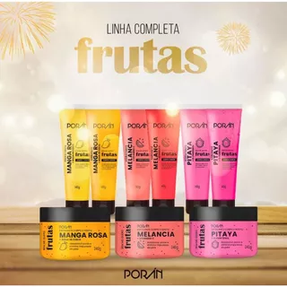 Kit Completo Frutas Porán Sabonete + Hidratante + Esfoliante Corpo e Rosto