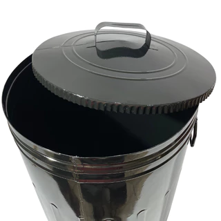 Lixeira Estilo Americana Aço Galvanizado 50 Litros Cores Variadas Cozinha Área Externa 61 Cm De Altura Com Alças e Tampa