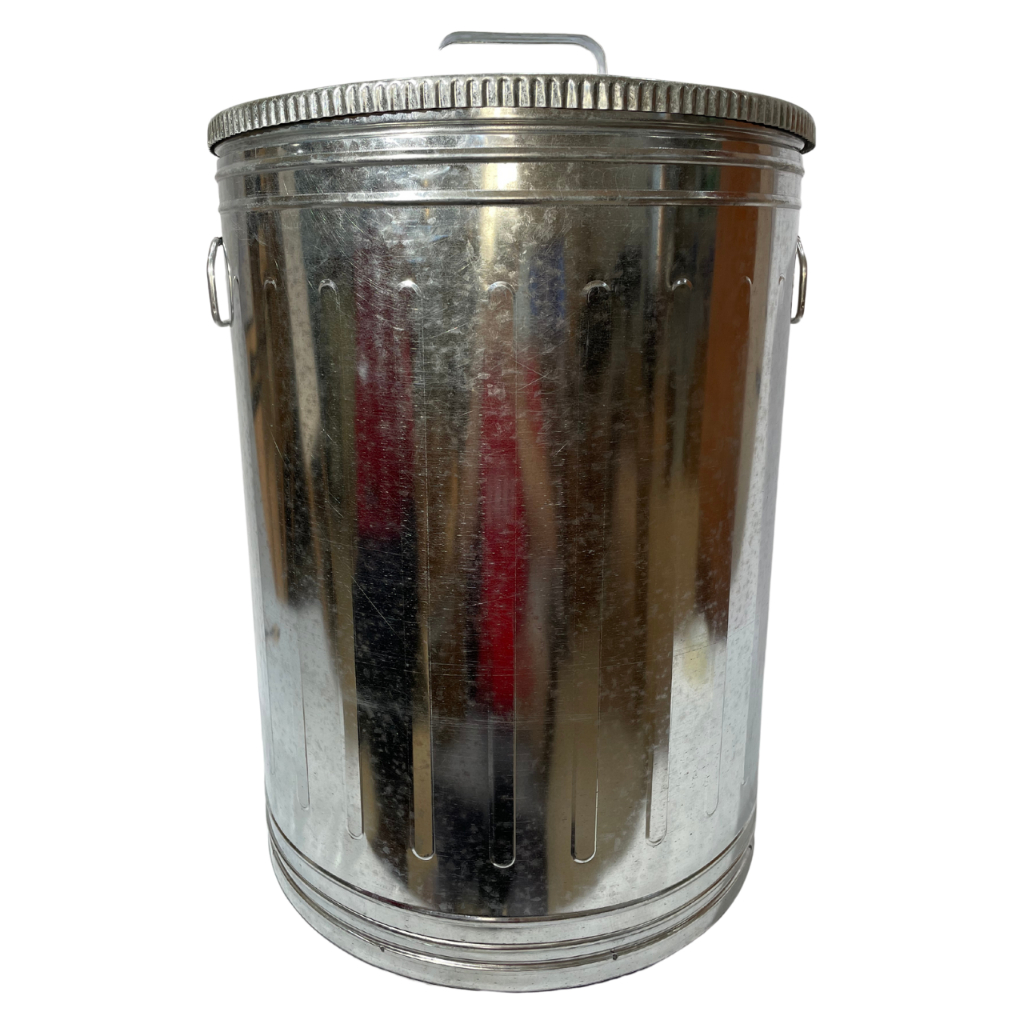 Lata de Lixo Aço Galvanizado Com Alças e Tampa 100 Litros Cores Variadas Área Externa 71 Cm De Altura Estilo Americana Cozinha