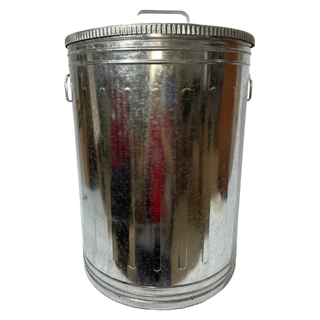 Lata de Lixo Aço Galvanizado Com Alças e Tampa 100 Litros Cores Variadas Área Externa 71 Cm De Altura Estilo Americana Cozinha