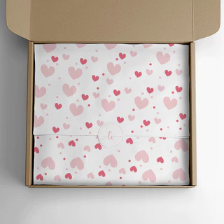 Papel de Seda Premium Estampa Coração 30x70cm 100 Folhas