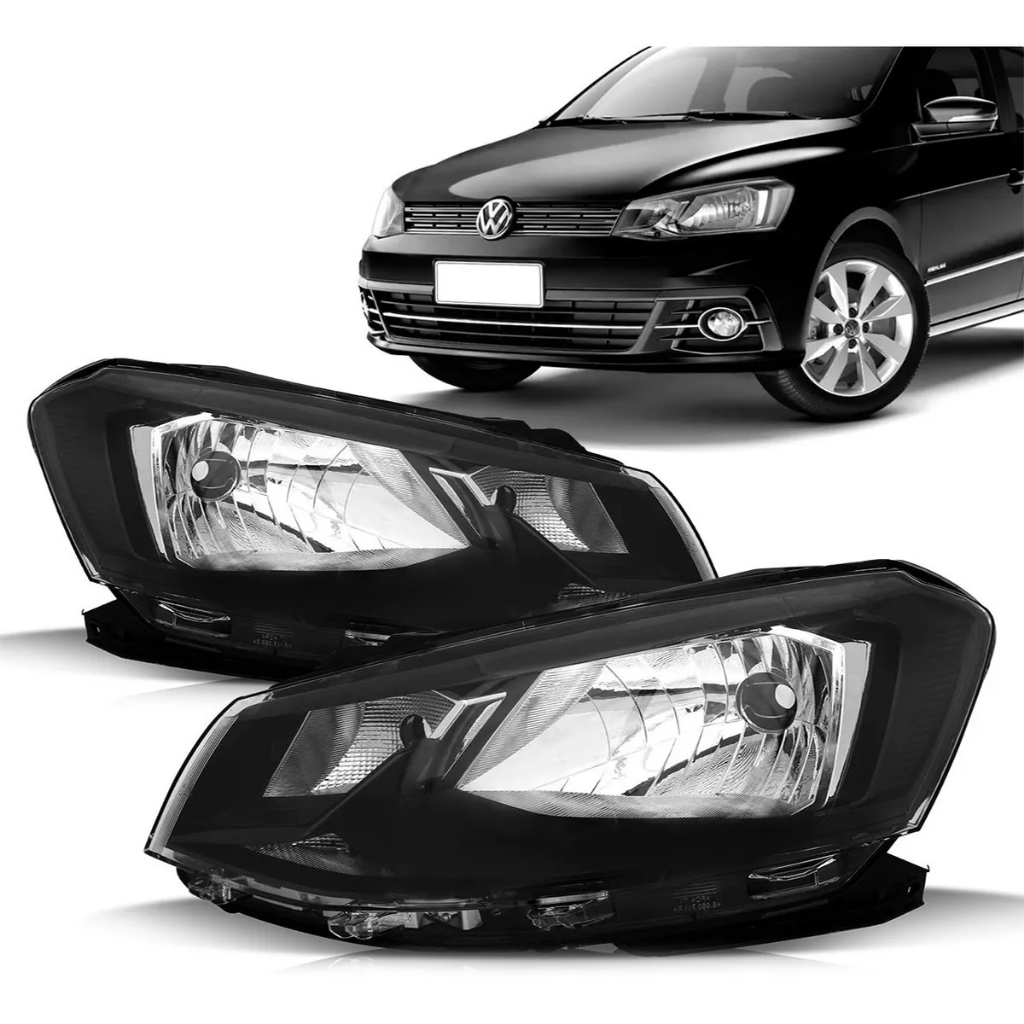 FAROL GOL/VOYAGE G7 16/20 FRISO PRETO SIMPLES NEGRA | Shopee Brasil
