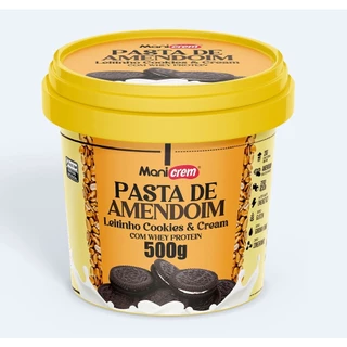 Pasta de Amendoim Leitinho Cookies e Cream com Whey Protein 500g - Manicrem