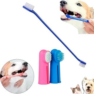 Escovas De Dente Plástico Para Cachorro Pet Gatos De Dedo 3 Peças Limpeza Animais De Estimação