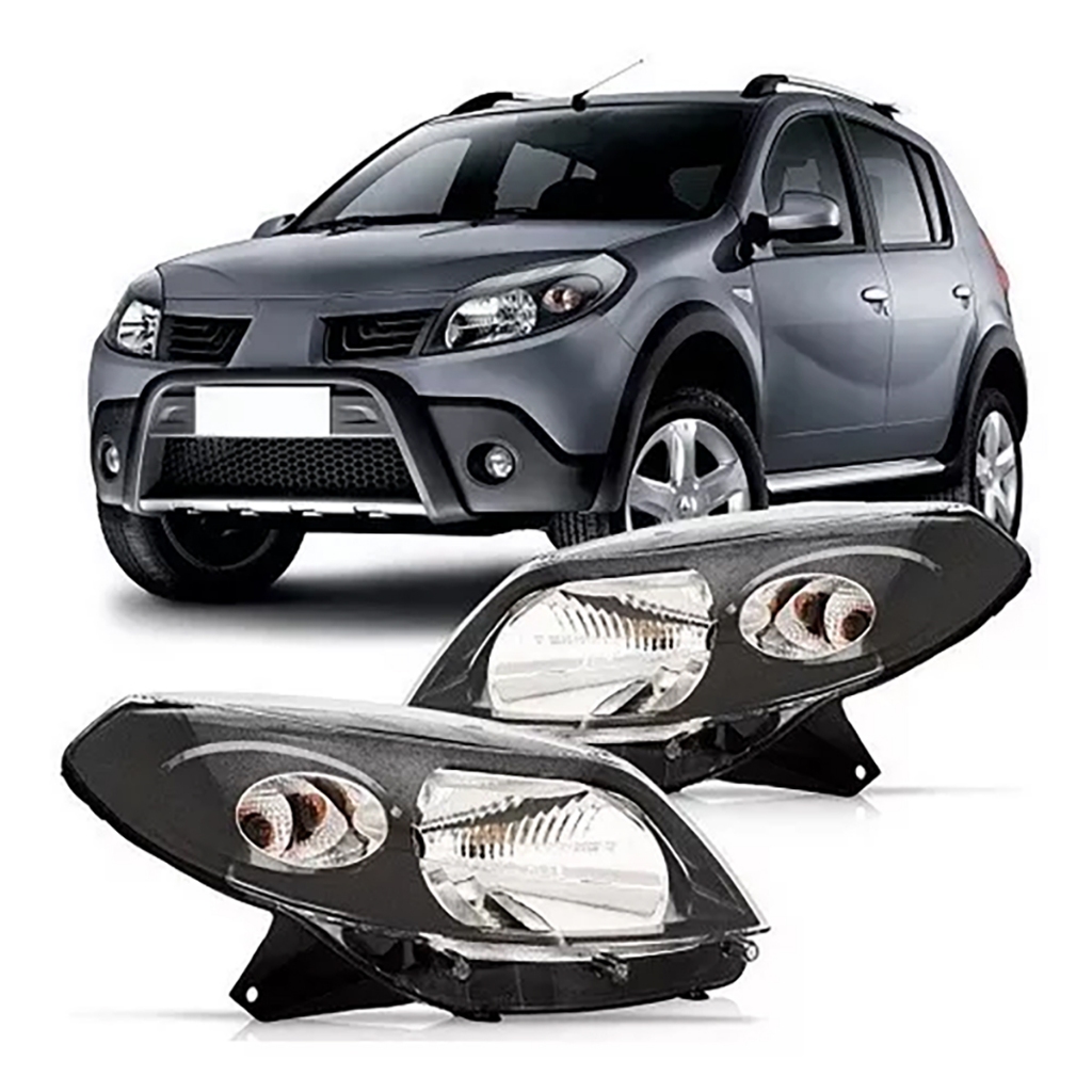 FAROL SANDERO 07/11 FOCO SIMPLES MASCARA NEGRA