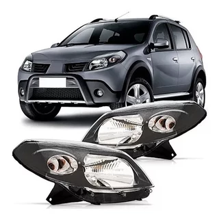 FAROL SANDERO 07/11 FOCO SIMPLES MASCARA NEGRA