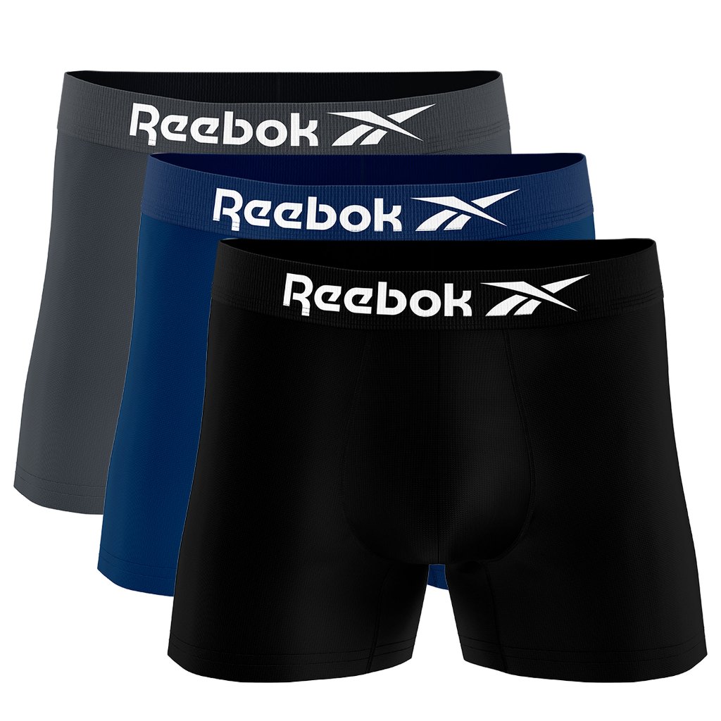 Kit 3 Cuecas Boxer Adulto Masculina Microfibra Sem Costura Reebok