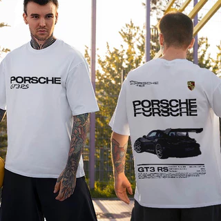 Camiseta Streetwear Porsche GT3 Preto Camisa Streetwear Algodão Confortável Estilo Moda Unissex Envio Rápido