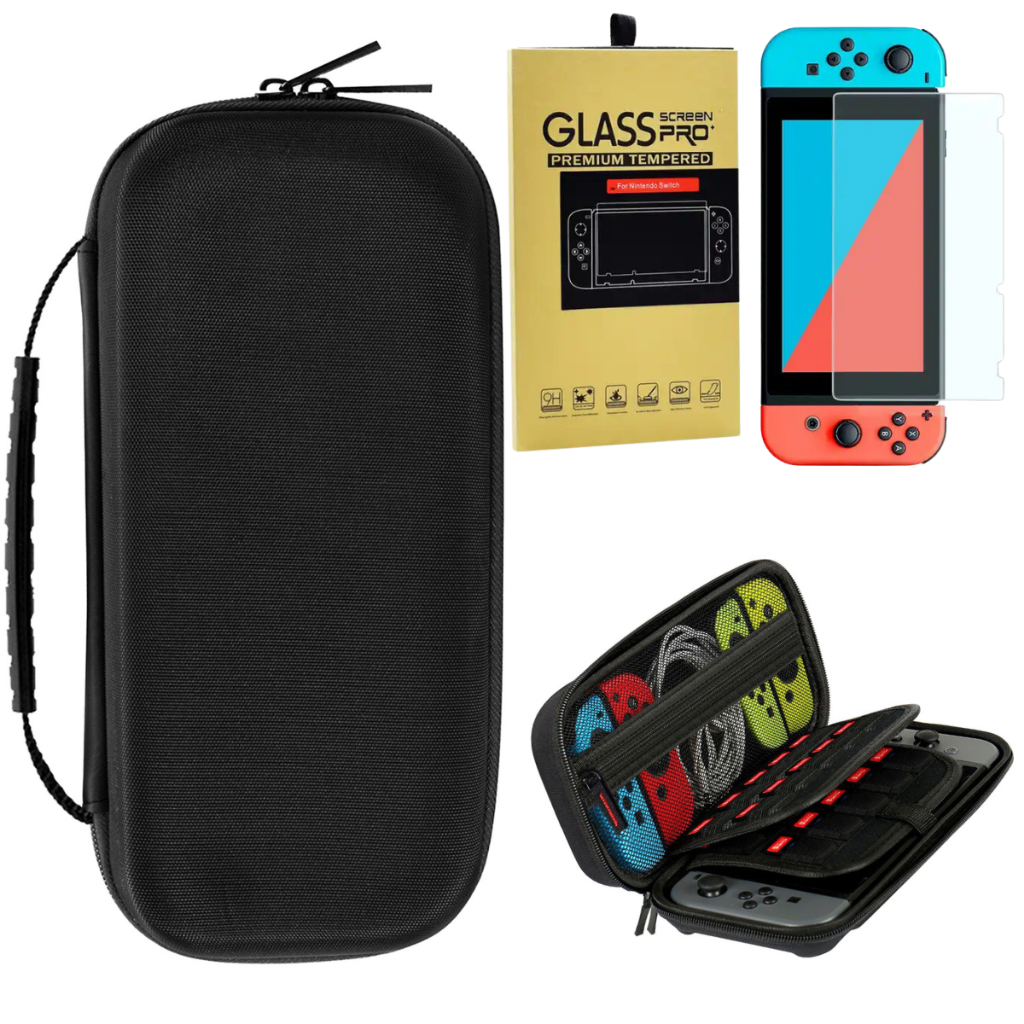 Case Estojo Bag Transporte Proteção Rígida Nintendo Switch+ Película De ...